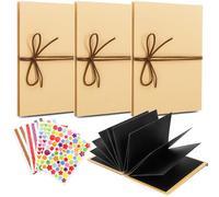 Hacaroa 4 Pack 15 x 21 cm Accordion Scrapbook Black Pages, Small Photo Albums with DIY Accessories, Stretchable Folding Hardcover Kraft Paper Memory Book Gift for Anniversary, Christmas, Graduation