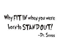 HACASO "Why Fit in When You were Born to Stand Out" Bedroom Quote Decors Wall Saying Decals Quote for Home Wall Stickers Nursery Room Decor