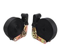 Hacbop 2 Pack 20 FT Ratchet Tie Downs Straps 6M X25mm Endless Ratchet Strap Heavy Duty Cam Buckles Strap for Motorcycles,Car, Gold,Black, (463726)