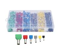 Hacbop 780Pcs Twin Ferrules Kit - Dual Bootlace Ferrule Electrical Crimp Connectors, Dual Entry Cord End Wire Terminal Set TE1508 TE2510 TE4012 TE6014 TE10-14 TE16-14