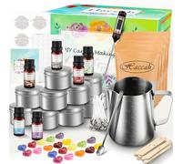 Haccah Complete Candle Making Kit,Candle Making Supplies,DIY Arts and Crafts Kits for Adults,Beginners,Kids Including Wax, Wicks, 6 Kinds of Scents,Dyes,Melting Pot,Candle tins