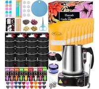 Haccah Complete Candle Making Kit with Wax Melter, Making Supplies, DIY Arts&Crafts Gift, Suitable for Beginners,Adults, Including Electric Stove,Candle Tins,Dyes,Wicks,Rich Scents Etc.