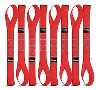 Haccoplanet 8PK Soft Loop Motorcycle Tie-Down Straps, 1.6 x 17inch 10000LB Break Strength, Heavy Duty Tie Down Loops for Securing ATV, UTV, Dirt Bike, Lawn & Garden Equipment (Red)