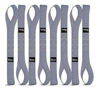 Haccoplanet 8PK Soft Loop Motorcycle Tie-Down Straps, 1.6 x 17inch 10000LB Break Strength, Heavy Duty Tie Down Loops for Securing ATV, UTV, Dirt Bike, Lawn & Garden Equipment (Grey)