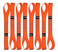 Haccoplanet 8PK Soft Loop Motorcycle Tie-Down Straps, 1.6 x 17inch 10000LB Break Strength, Heavy Duty Tie Down Loops for Securing ATV, UTV, Dirt Bike, Lawn & Garden Equipment (Orange)