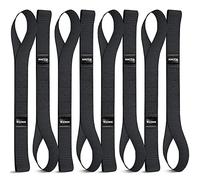 Haccoplanet 8PK Soft Loop Motorcycle Tie-Down Straps, 1.6 x 17inch 10000LB Break Strength, Heavy Duty Tie Down Loops for Securing ATV, UTV, Dirt Bike, Lawn & Garden Equipment (Black)