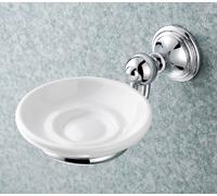 Haceka Allure Soap Dish Holder Polished Porcelain White Chrome Brass 401803