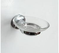 Haceka Aspen Soap Dish with Holder Soap Holder with Insert Glass Chrome Plated
