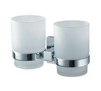 Haceka Mezzo 1117098 Stainless Steel and Zinc Alloy Double Glass Holder, Silver