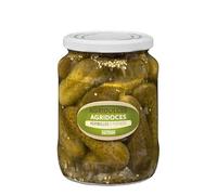 Hacendado Large Sweet and Sour Gherkins, Pickled Whole Cucumbers, 670g Jar, 360g Drained Weight, Pack of 3