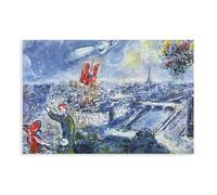 HACERR Affiche D'exposition Marc Chagall - Vue De Paris - Été - Artiste De Musée - Tirage D'art Canvas Poster Bedroom Decor Landscape Office Room Decor Gift 24x36inch(60x90cm)