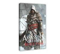 HACERR Assassin's Creed Black Flag Poster Canvas Poster Wall Art Decor Print Picture Paintings for Living Room Bedroom Decoration 12x18inch(30x45cm)