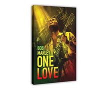 HACERR Bob Marley One Love Reggae Music Film Poster Canvas Poster Wall Art Decor Print Picture Paintings for Living Room Bedroom Decoration 12x18inch(30x45cm)