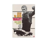 HACERR Bullitt Steve McQueen Movie Poster Canvas Poster Wall Art Decor Print Picture Paintings for Living Room Bedroom Decoration 20x30inch(50x75cm)