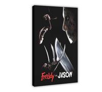 HACERR Freddy Vs. Jason (2003) Movie Poster Canvas Poster Wall Art Decor Print Picture Paintings for Living Room Bedroom Decoration 08x12inch(20x30cm)