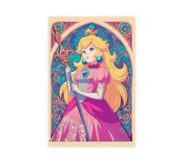 HACERR Princess Peach, Princess, Mario, Stained Glass Window Canvas Poster Wall Art Decor Print Picture Paintings for Living Room Bedroom Decoration 12x18inch(30x45cm)