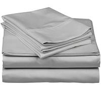 [hachette] 16" EXTRA DEEP FITTED SHEET (FOUR) 4FT SMALL DOUBLE SIZE GREY SILVER 100% EGYPTIAN COTTON 200 THREAD COUNT