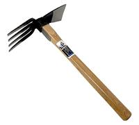 HACHIEMON Japanese Craftsmanship Garden Hand Tool Hoe and Cultivator Hand Tiller - Sturdy and Sharp