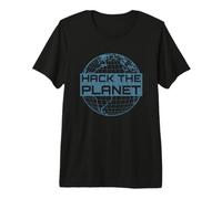 Hack The Planet - Blue Globe Design for Computer Hackers Premium T-Shirt