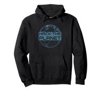Hack the Planet - Blue Globe Design for Computer Hackers Pullover Hoodie