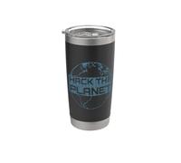 Hack the Planet - Blue Globe Design for Computer Hackers Stainless Steel Insulated Tumbler