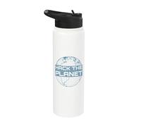 Hack the Planet - Blue Globe Design for Computer Hackers Stainless Steel Insulated Water Bottle