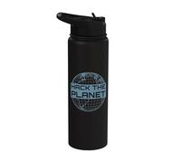 Hack the Planet - Blue Globe Design for Computer Hackers Stainless Steel Insulated Water Bottle