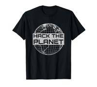 Hack The Planet - Blue Globe Design for Computer Hackers T-Shirt