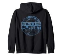 Hack the Planet - Blue Globe Design for Computer Hackers Zip Hoodie