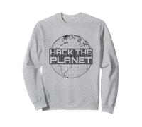 Hack the Planet Dark Gray Globe Design for Computer Hackers Sweatshirt