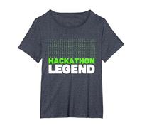 Hackathon Legend Web Design Software Developer Informatics T-Shirt, Women's Plus, Heather Blue, 5X