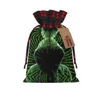 Hacker Attack Print Burlap Plaid Gift Bag, Holiday Drawstring Gift Bags,Party Favor Pouchs, Jewelry Pouch