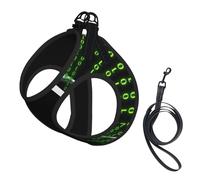 Hacker Attack Print Small Dog Harness And Leash Set, Adjustable Soft Vest With 360° Reflective Straps For Cats Puppy