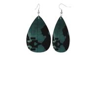 Hacker Attackprint Leather Earring Stylish Waterdrop Shaped Dangle Earrings With Double Sided Print, Pvc Leather 925 Silver Plated Hooks For Womenâ€™s Fashion Holiday Party Gift