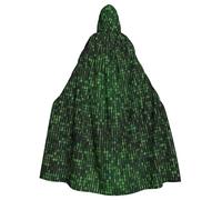 Hacker Era Print Adults Hooded Cloak, Halloween Robe Hooded Cape Witch Wizard Cosplay Costumes For Men Women