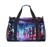 hacker era print Carry on Luggage for Women Men Shoulder Weekender Crossbody Bag for Yoga Travel Must Haves, Black, One Size