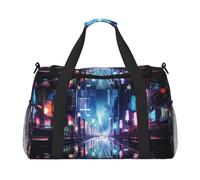 hacker era print Carry on Luggage for Women Men Shoulder Weekender Crossbody Bag for Yoga Travel Must Haves, Black, One Size