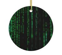 Hacker Era Print Ceramic Christmas Tree Ornament Hanging Decorations Home Decor Gifts for Christma
