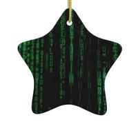 Hacker Era Print Ceramic Christmas Tree Ornament Hanging Decorations Home Decor Gifts for Christmas