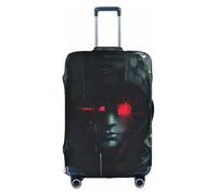 hacker era Print Decorative Travel Luggage Cover Concealed Zipper Suitcases Anti Scratch Dustproof, White, Large