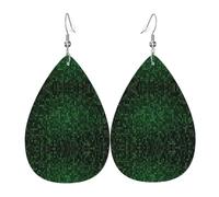 hacker era Print Faux Leather Dangle Earrings Teardrop