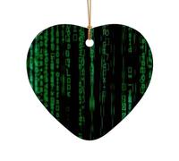 Hacker Era Print Festive Ceramic Star Heart Shaped Home Christmas Tree Hanging Xmas Decor Pendants