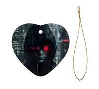 hacker era Print Festive Ceramic Star Heart Shaped Home Christmas Tree Hanging Xmas Decor Pendants