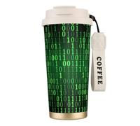Hacker Era Print Insulated Coffee Mug, 316 Stainless Steel Vacuum Travel Cup, Keep Hot And Cold