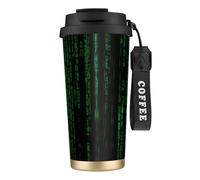 Hacker Era Print Insulated Coffee Mug, 316 Stainless Steel Vacuum Travel Cup, Keep Hot And Cold