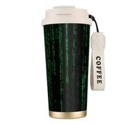 Hacker Era Print Insulated Coffee Mug, 316 Stainless Steel Vacuum Travel Cup, Keep Hot And Cold