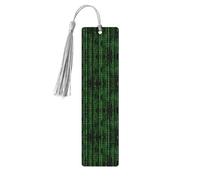 Hacker Era Print Wooden Bookmark Bookmarks with Tassels Book Marks for Reading Hardcover Books Notebooks