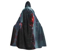 Hacker Era Printing 57.8 Inches Length Adult Vampire Hooded Cloak,Hooded Cloak For Halloween Role Playing With Tie