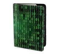 Hacker Era Printing Cowhide Passport Holder,Passport Cover,Travel Card Cover Case For Men Women,Documents Protector, Black, One Size