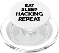 Hacker Funny - Eat Sleep Hacking Repeat PopSockets PopGrip for MagSafe